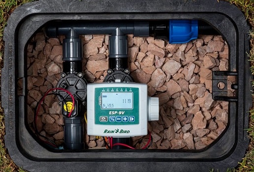 雨鸟(尤指喷头阀箱内的9v定时器)的视图