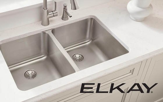 双碗elkay光泽iconix水槽安装